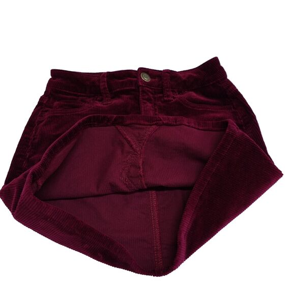 So Corduroy Skirt Juniors Size 1/25W Burgundy Fall Winter Preppy Mini Skirt Y2K - Picture 4 of 12